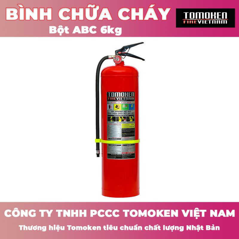 Bình chữa cháy xách tay Tomoken bột ABC 6kg TMK-VJ-ABC/6kg