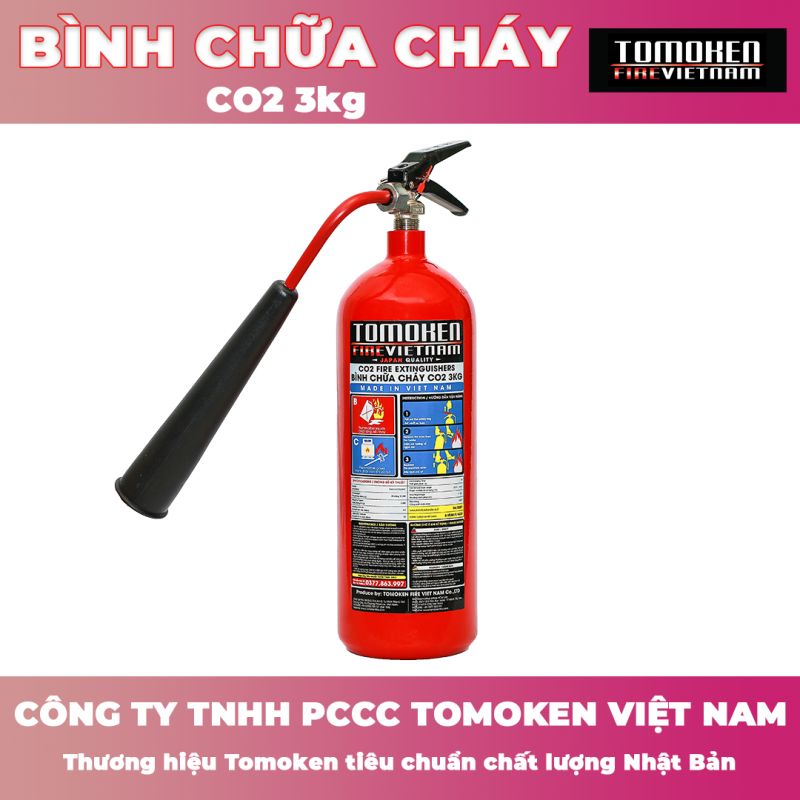 Bình chữa cháy xách tay Tomoken CO2 3kg TMK-VJ-CO2/3kg