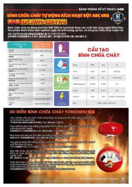 Bình chữa cháy cầu tự động Tomoken bột ABC 6kg